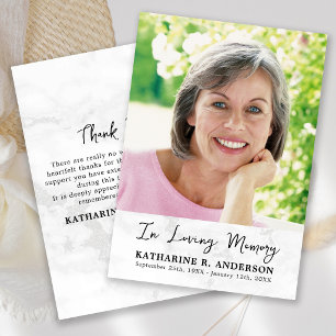 Simple Sympathy Custom Photo Memorial Funeral Thank You Card