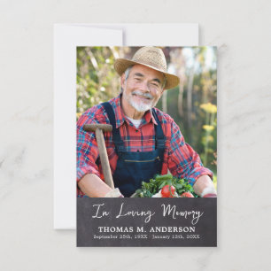 Simple Sympathy Photo Rustic Memorial Funeral Thank You Card