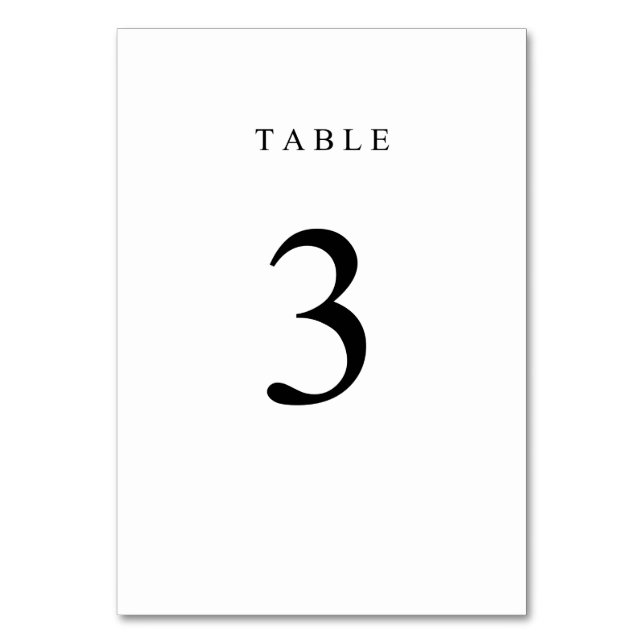 Simple Table Number - 3 (Front)