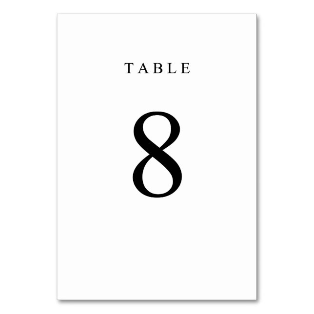 Simple Table Number - 8 (Front)