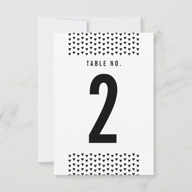 SIMPLE TABLE NUMBER modern triangle pattern black (Back)