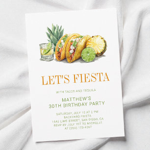Simple Tacos Mexican Fiesta 30th Birthday Party Invitation