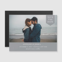 Simple Tag Photo Save The Date Grey