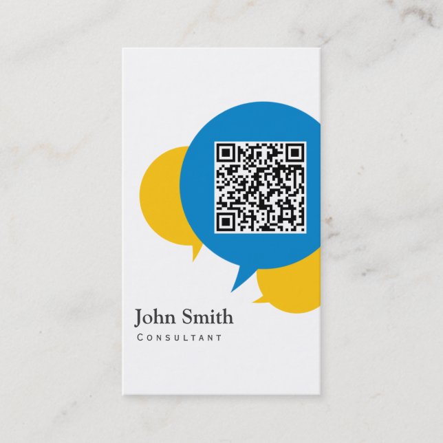 Simple Talk Bubbles Consultant Business Card (Front)