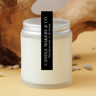 Simple Tamper Proof Thin Candle Jar Black Label