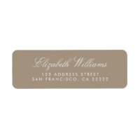 Simple Tan Beige Elegant Chic Return Address Label