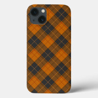 Simple tartan diagonal pattern in dark orange