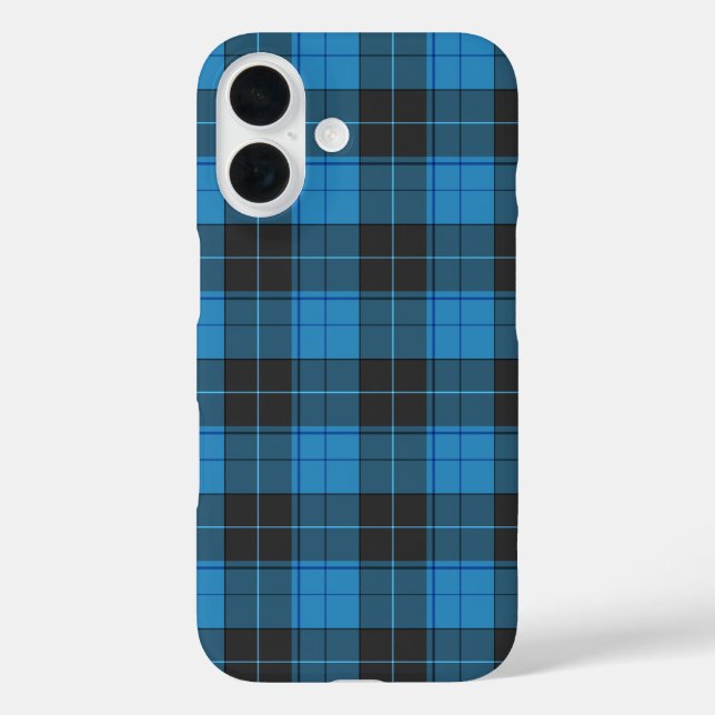 Simple Tartan Pattern in Dark Blue Case-Mate iPhone Case (Back)