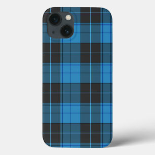 Simple tartan pattern in dark blue iPhone 13 case