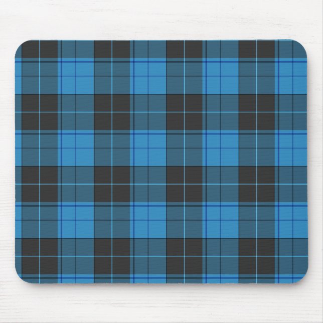 Simple tartan pattern in dark blue... mouse pad (Front)