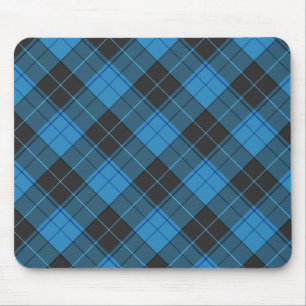 Simple tartan pattern in dark blue... mouse pad