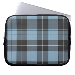 Simple tartan pattern in light blue laptop sleeve