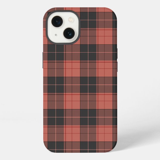 Simple tartan pattern in red iPhone case (Back)