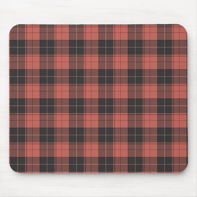 Simple tartan pattern in red mouse pad (Front)