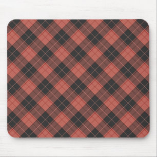 Simple tartan pattern in red mouse pad