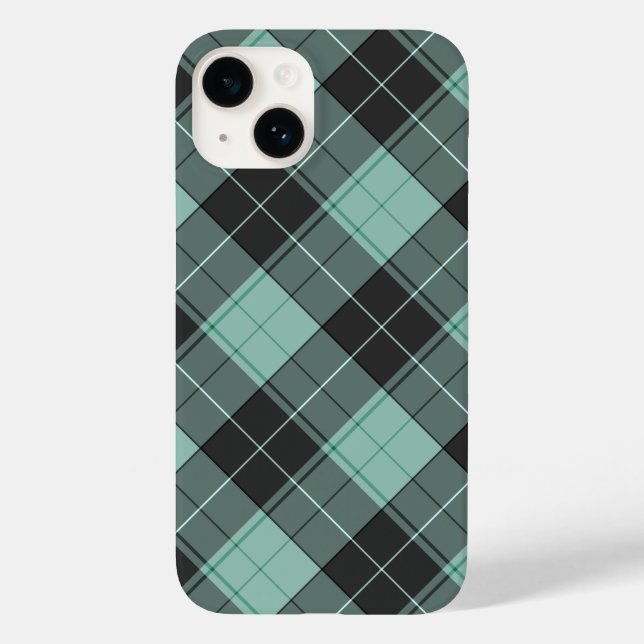 Simple tartan pattern in turquoise Case-Mate iPhon Case-Mate iPhone Case (Back)