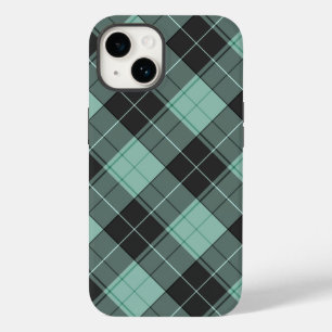 Simple tartan pattern in turquoise Case-Mate iPhon iPhone 14 Case