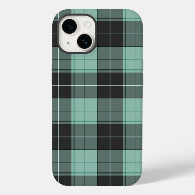 Simple tartan pattern in turquoise Case-Mate iPhone case (Back)