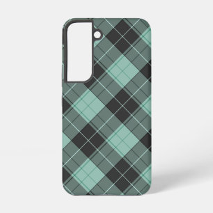 Simple tartan pattern in turquoise samsung galaxy  case