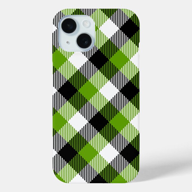 Simple Tartan Plaids Neon Green  Case-Mate iPhone Case (Back)