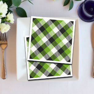 Simple Tartan Plaids Neon Green  Napkin