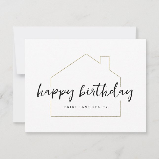 Simple Tasteful Realty Happy Birthday Card (Front)