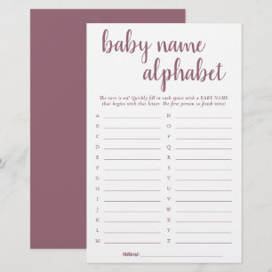 Simple Taupe ABC Name Desert Rose Shower Game