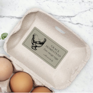 Simple Taupe Cute Farm Chicken Egg Carton Product