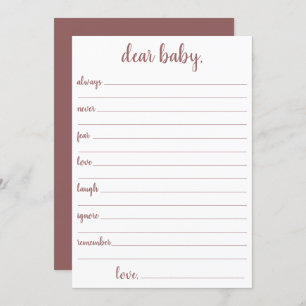 Simple Taupe Dear Baby Desert Rose Keepsake Card