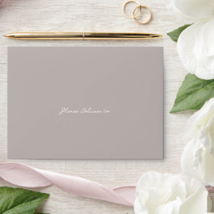 Simple Taupe Elegant Wedding Envelope