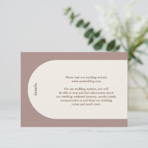 Simple Taupe Monogram Boho Arch Modern Wedding Enclosure Card