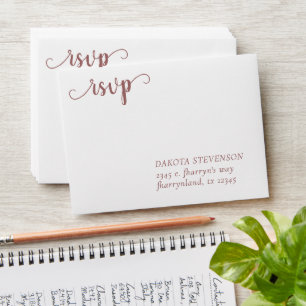Simple Taupe Script   Desert Rose RSVP Address Envelope