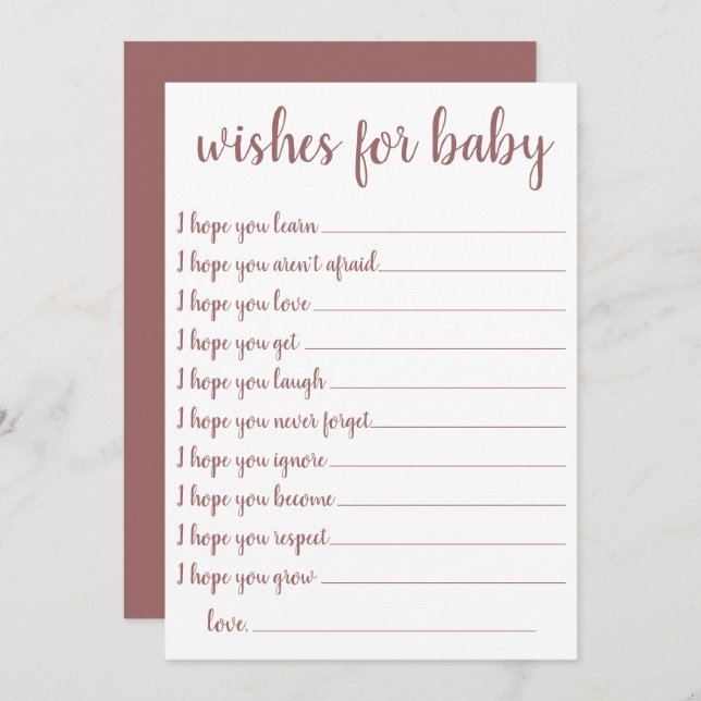 Simple Taupe Wishes | Desert Rose Keepsake Card (Front/Back)