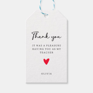 Simple Teacher Thank You. Gift Tags