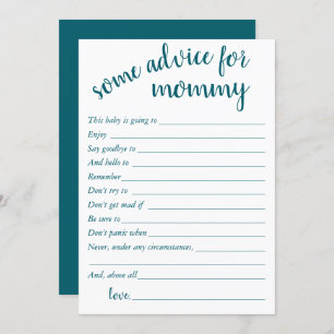 Simple Teal Advice Midnight Green Keepsake Card
