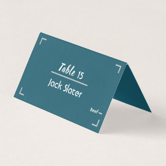 Simple Teal Handwritten Script Wedding Table Card