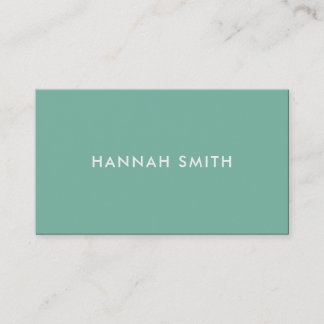Simple Teal Modern Minimalist Business Card