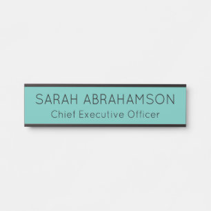 Simple Teal Name Plate - Door Sign