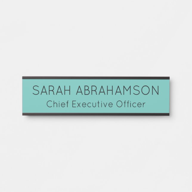 Simple Teal Name Plate - Door Sign (Front)