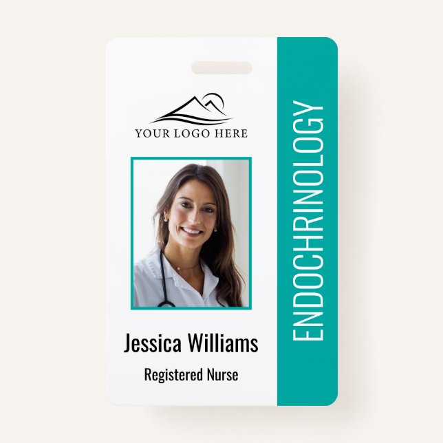 Simple Teal Nursing ID Badge (Front)