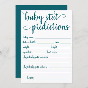 Simple Teal Prediction Blue-Green Keepsake Card