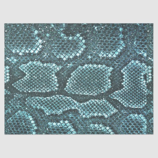 Simple teal snake scale pattern tissue paper (Front)