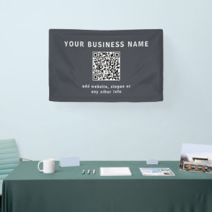 Simple Template for your QR code Dark Grey Banner