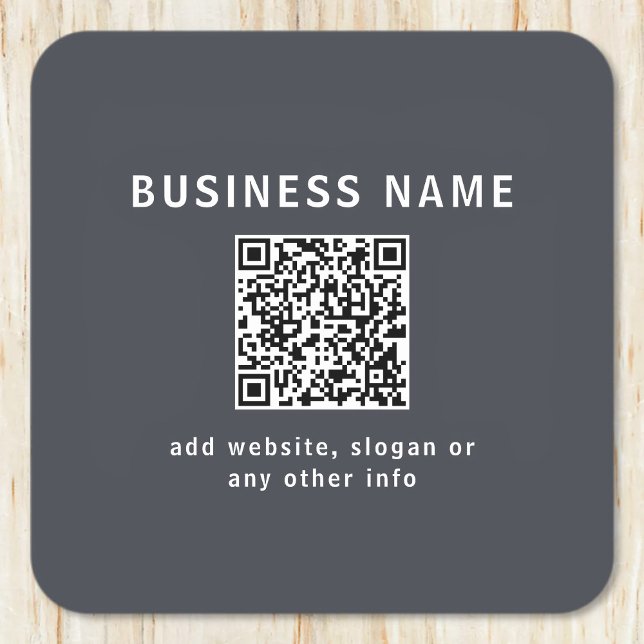 Simple Template for your QR code | Dark Grey Square Paper Coaster (Creator Uploaded)