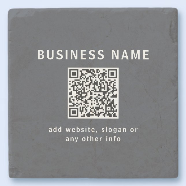 Simple Template for your QR code | Dark Grey Stone Coaster (Creator Uploaded)