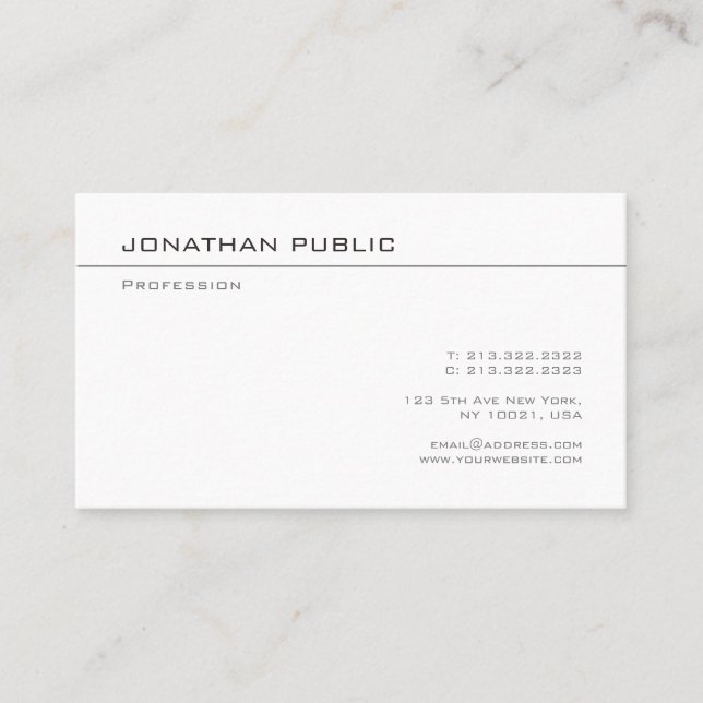 Simple Template Modern Professional Sophisticated Business Card (Front)