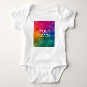 Simple Template Upload Your Own Photo to White Baby Bodysuit