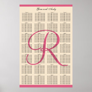 Simple Template Wedding Seating Plan 280 Guests Poster