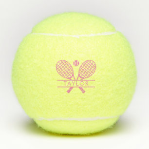 Simple Tennis Rackets Motif Sport Personalised Balls