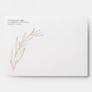 Simple Terra Cotta Wedding Return Address Envelope